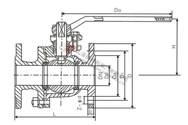 Q41F不銹鋼球閥外形結構圖